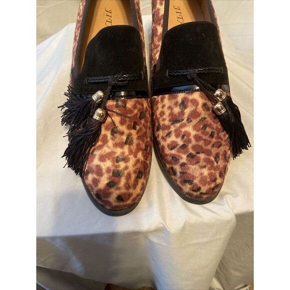 Jitai Shoes Loafer Animal Print Tassel Men’s Size 12 Excellent Condition - Picture 4 of 8